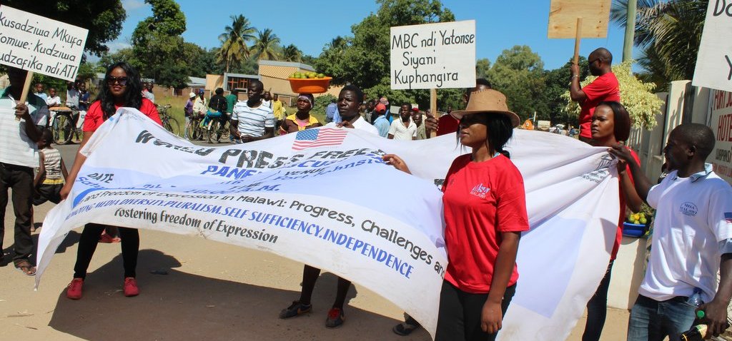 MISA Malawi members march on World Press Freedom Day