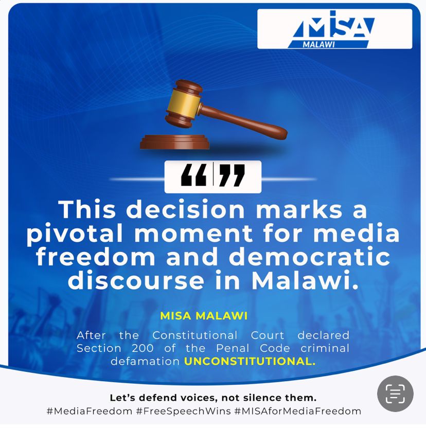 MISA Malawi celebrates decriminalisation of defamation