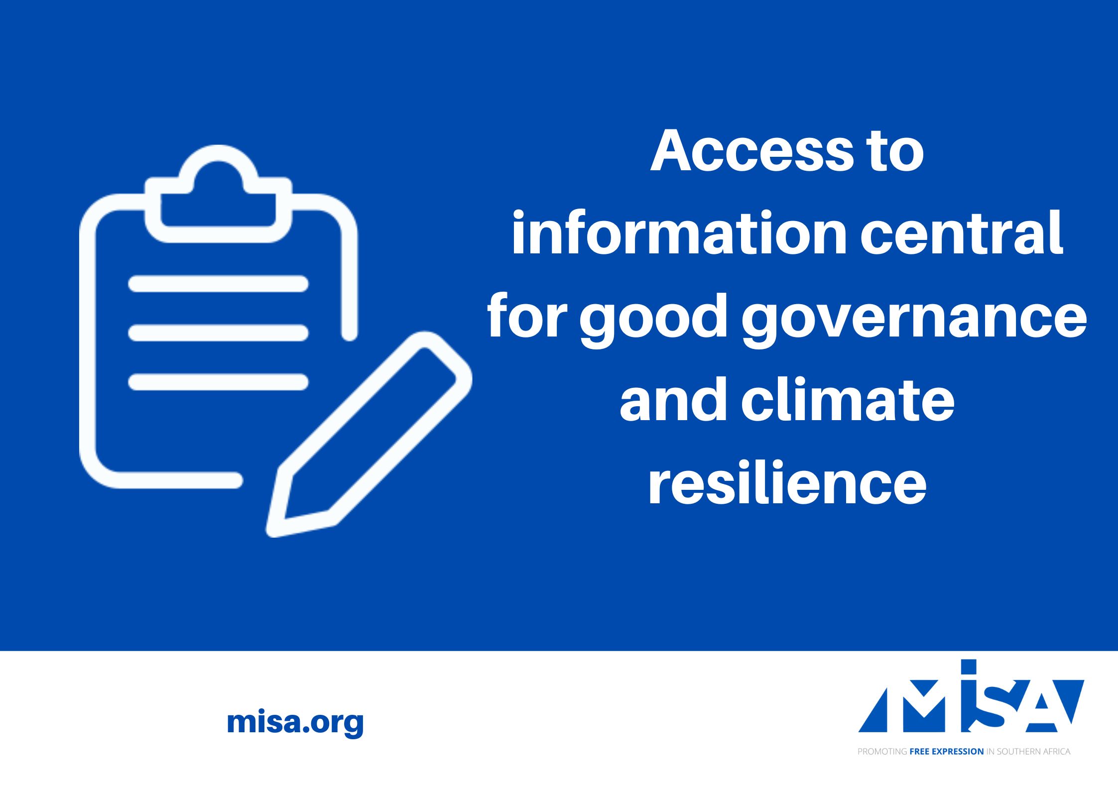 Access to information central for good governance and climate resilience